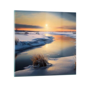 Impression sur verre - Image sur verre - Coucher de soleil d'hiver - 30x30 cm