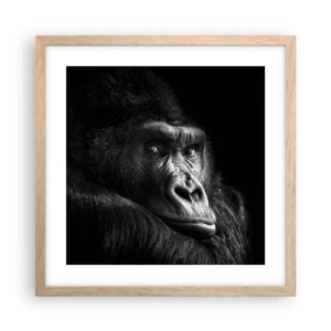 Affiche dans un chêne clair - Poster - Et qu'est-ce que tu regardes? - 40x40 cm