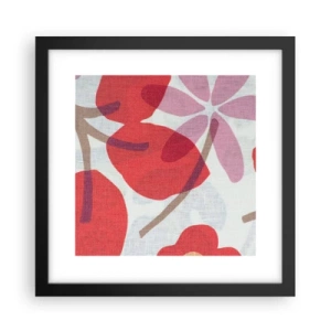 Affiche dans un cadre noir - Poster - Composition florale dans les roses - 30x30 cm