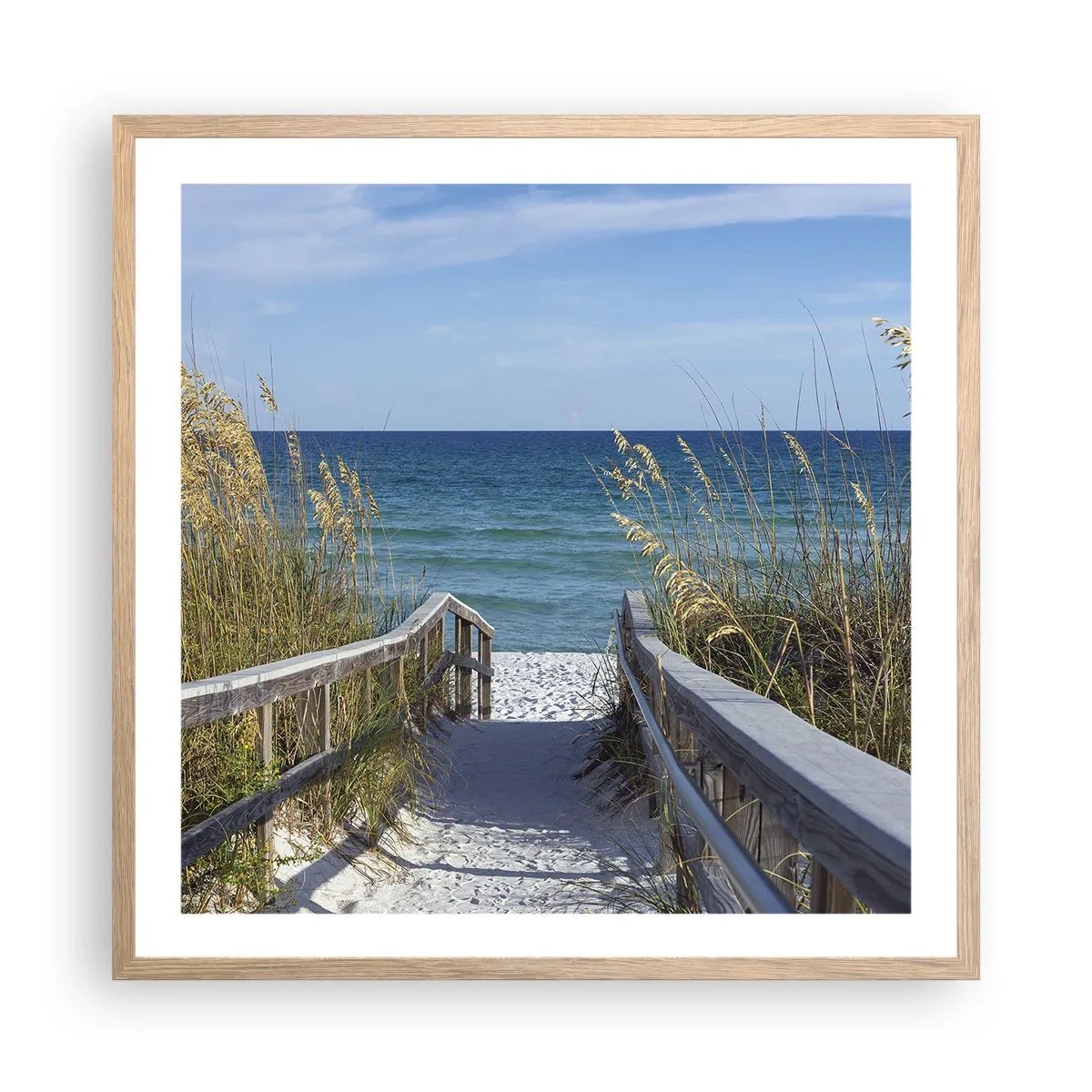 Affiche dans un chêne clair - Poster - Au soleil, sous le vent - 60x60 cm