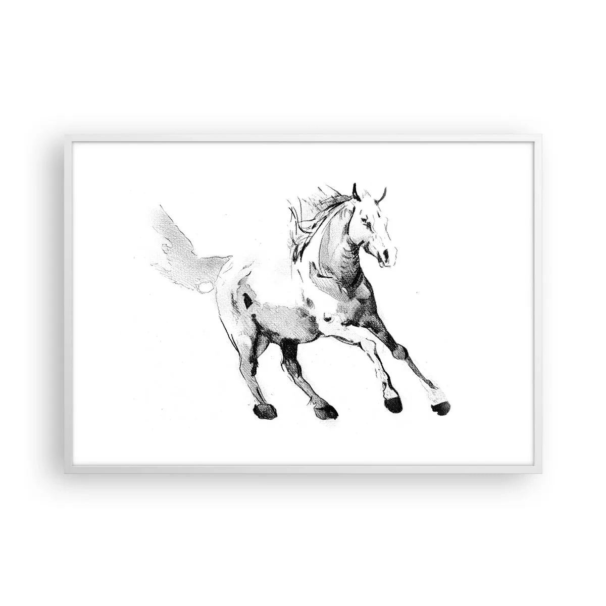 Affiche dans un cadre blanc - Poster - Âme indomptée - 100x70 cm