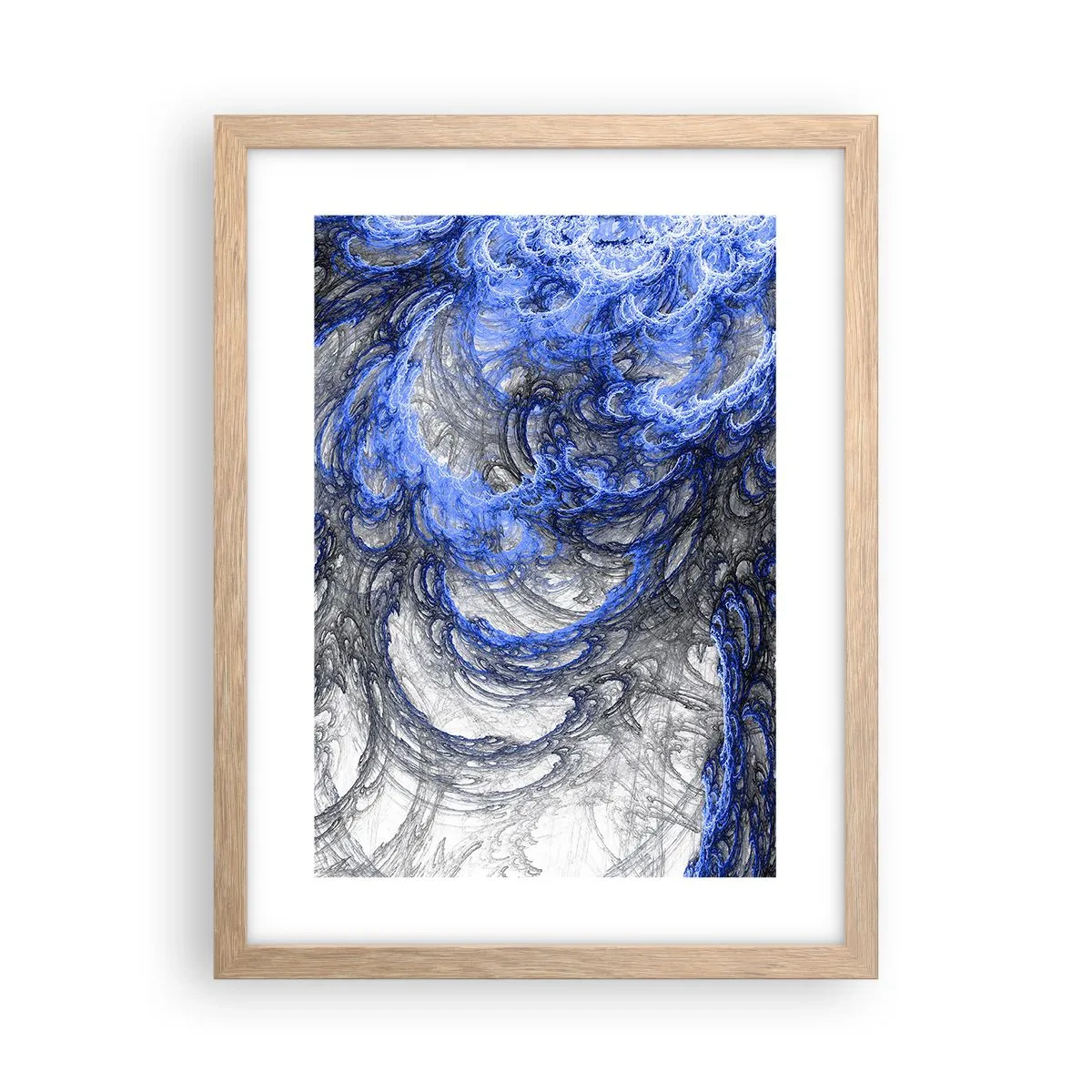 Affiche dans un chêne clair - Poster - La naissance d'une vague - 30x40 cm