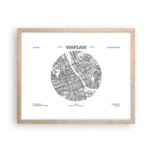 Affiche dans un chêne clair - Poster - Anatomie de Varsovie - 50x40 cm