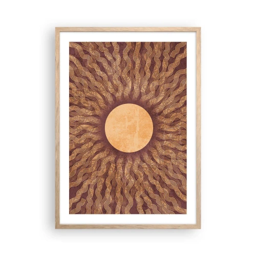 Affiche dans un chêne clair - Poster - Icône du soleil - 50x70 cm