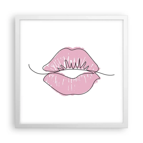 Affiche dans un cadre blanc - Poster - Prêt à l'embrassade? - 40x40 cm