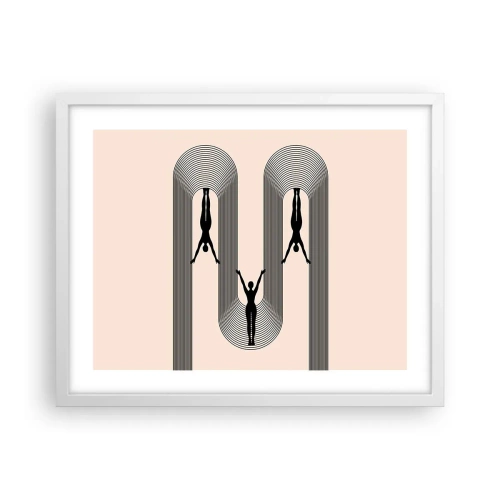 Affiche dans un cadre blanc - Poster - Les jambes en l’air - 50x40 cm