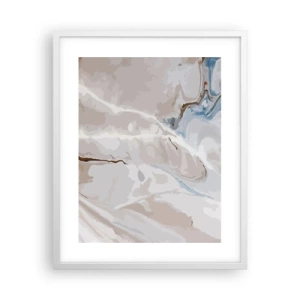 Affiche dans un cadre blanc - Poster - Le bleu serpente sous le blanc - 40x50 cm