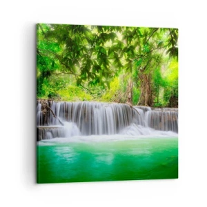 Impression sur toile - Image sur toile - Une cascade de vert - 60x60 cm
