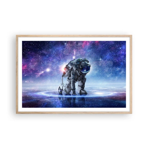 Affiche dans un chêne clair - Poster - Le ciel étoilé au dessus de moi - 91x61 cm