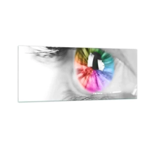 Impression sur verre - Image sur verre - Regarde le monde en couleur - 100x40 cm