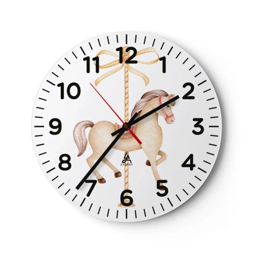 Horloge murale - Pendule murale - Un trot gracieux - 40x40 cm