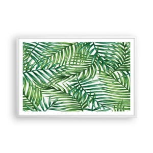 Affiche dans un cadre blanc - Poster - Sous la canopée verte - 91x61 cm