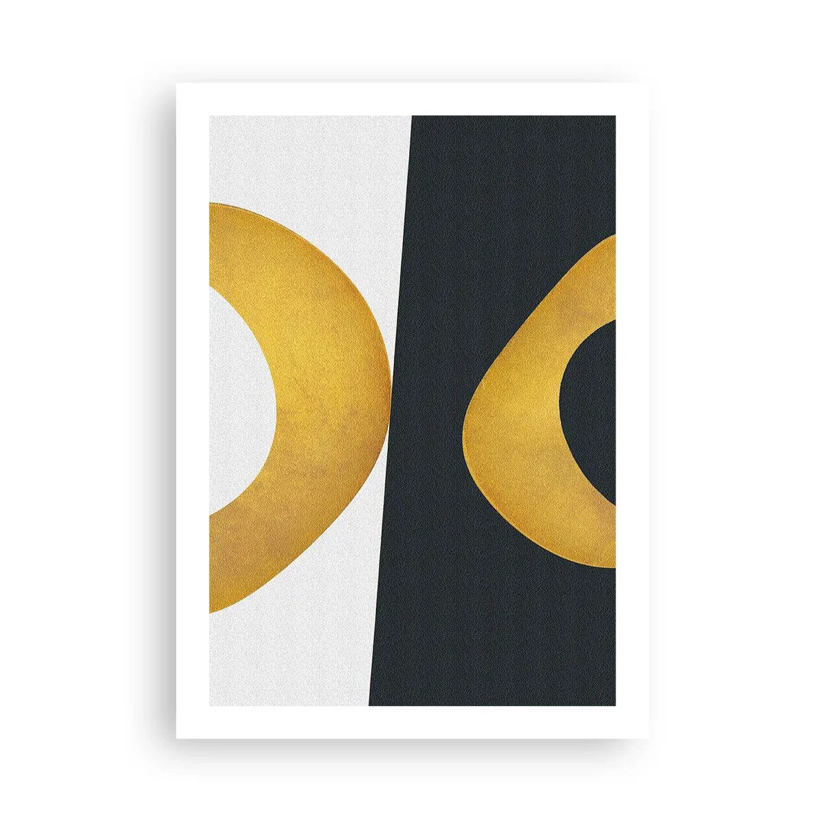 Affiche - Poster - Une composition abstraite avec des formes dominantes en or et vert foncé. - 50x70cm - Avant tout : l’or - Décoration murale moderne pour le salon et la chambre ARTTOR