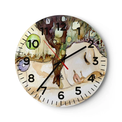 Horloge murale - Pendule murale - Un rêve violet émeraude - 40x40 cm