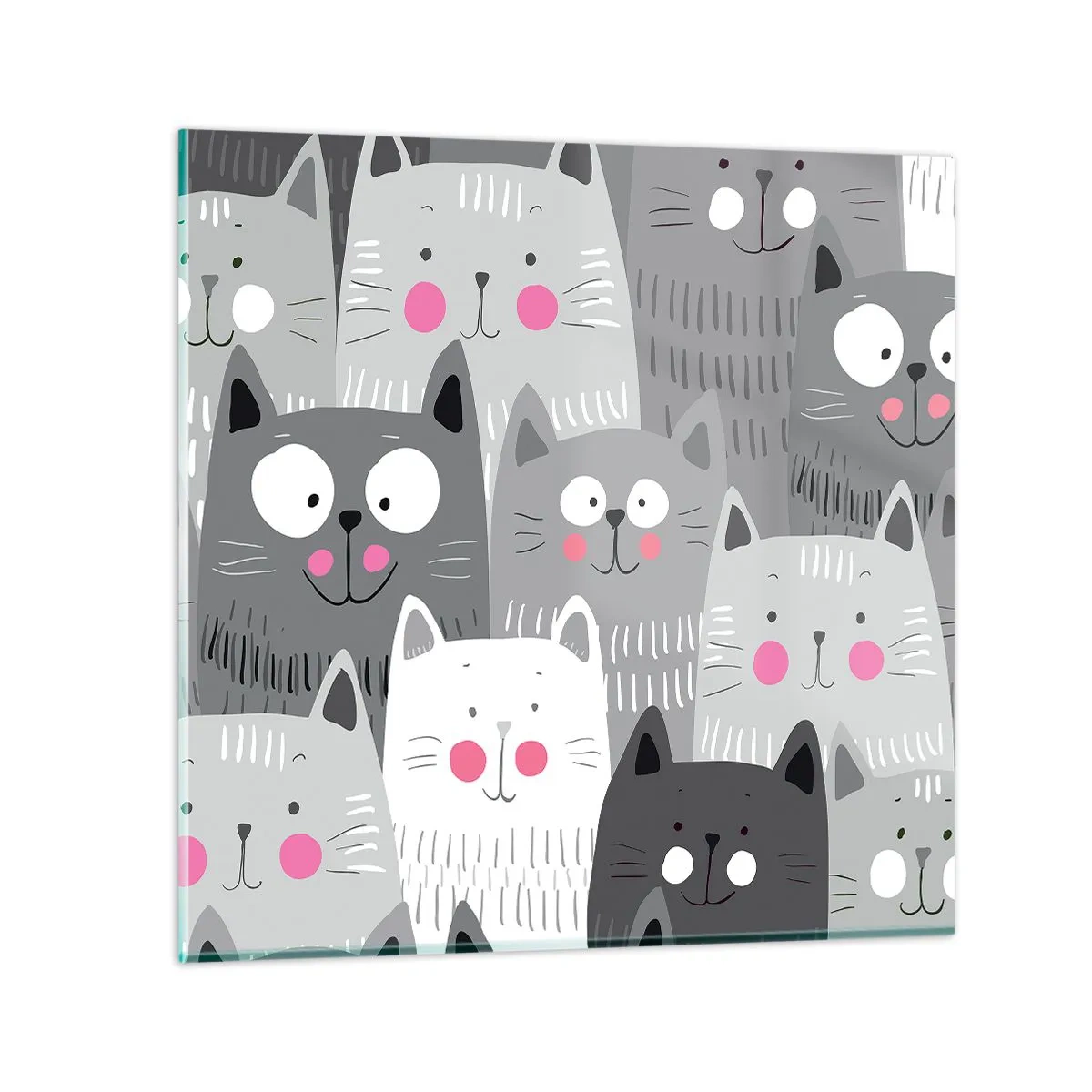 Impression sur verre - Image sur verre - Le monde des chats - 40x40 cm