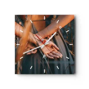 Horloge murale - Pendule murale - Liée à la nature - 40x40 cm