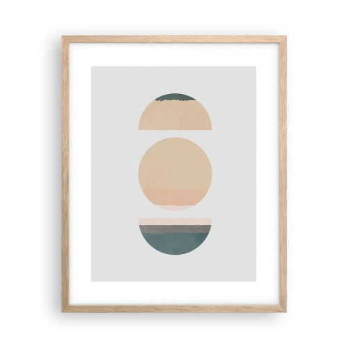 Affiche dans un chêne clair - Poster - Cercles après cercles - 40x50 cm