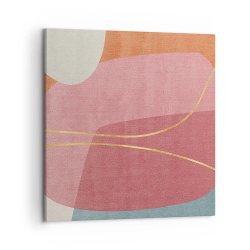 Impression sur toile - Image sur toile - Composition pastel au fil d'or - 50x50 cm