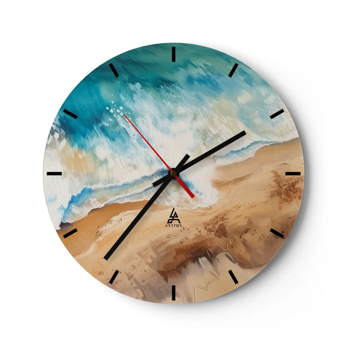 Horloge murale - Pendule murale - La vague qui revient - 40x40 cm