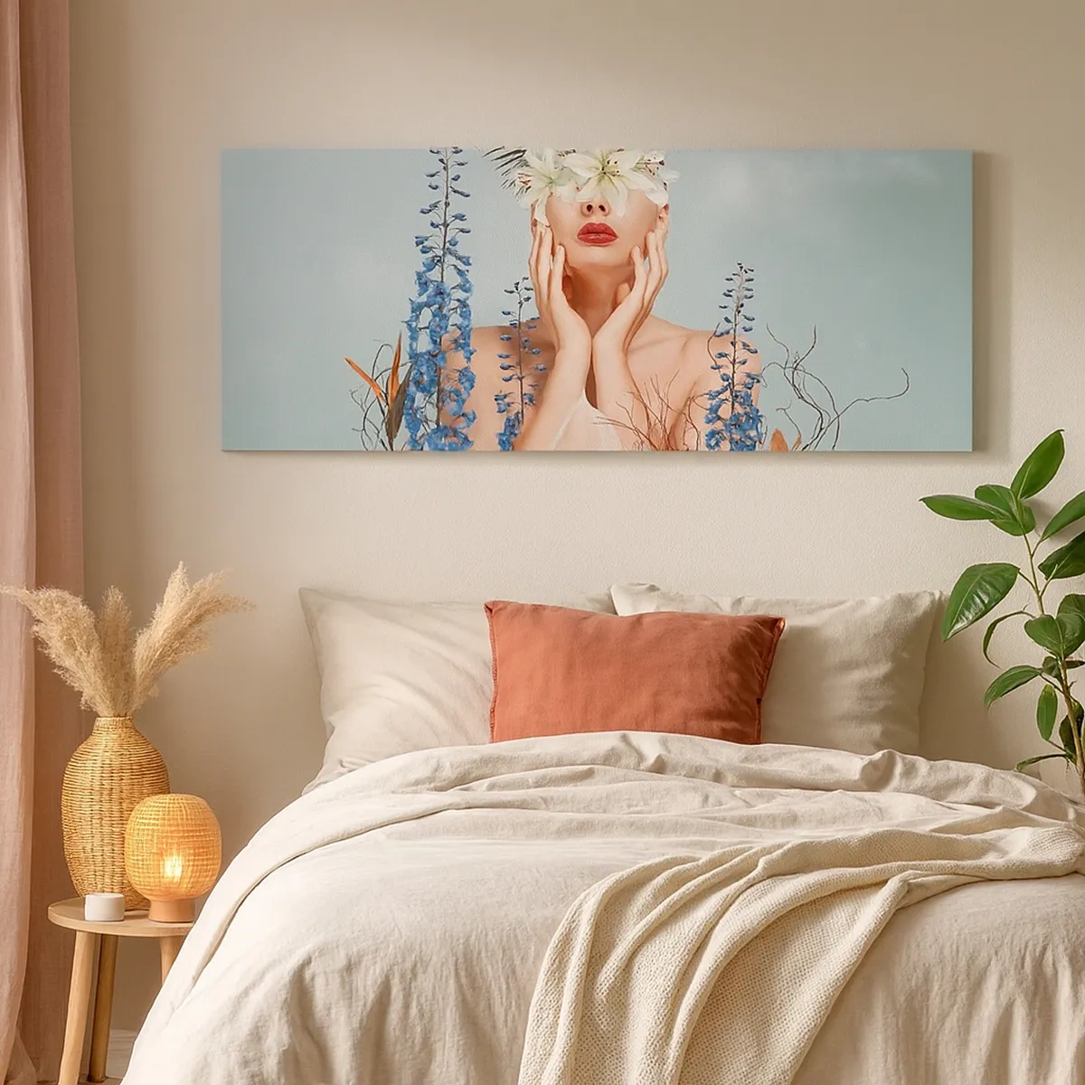 Impression sur toile - Image sur toile - Femme - fleur - 30x30 cm