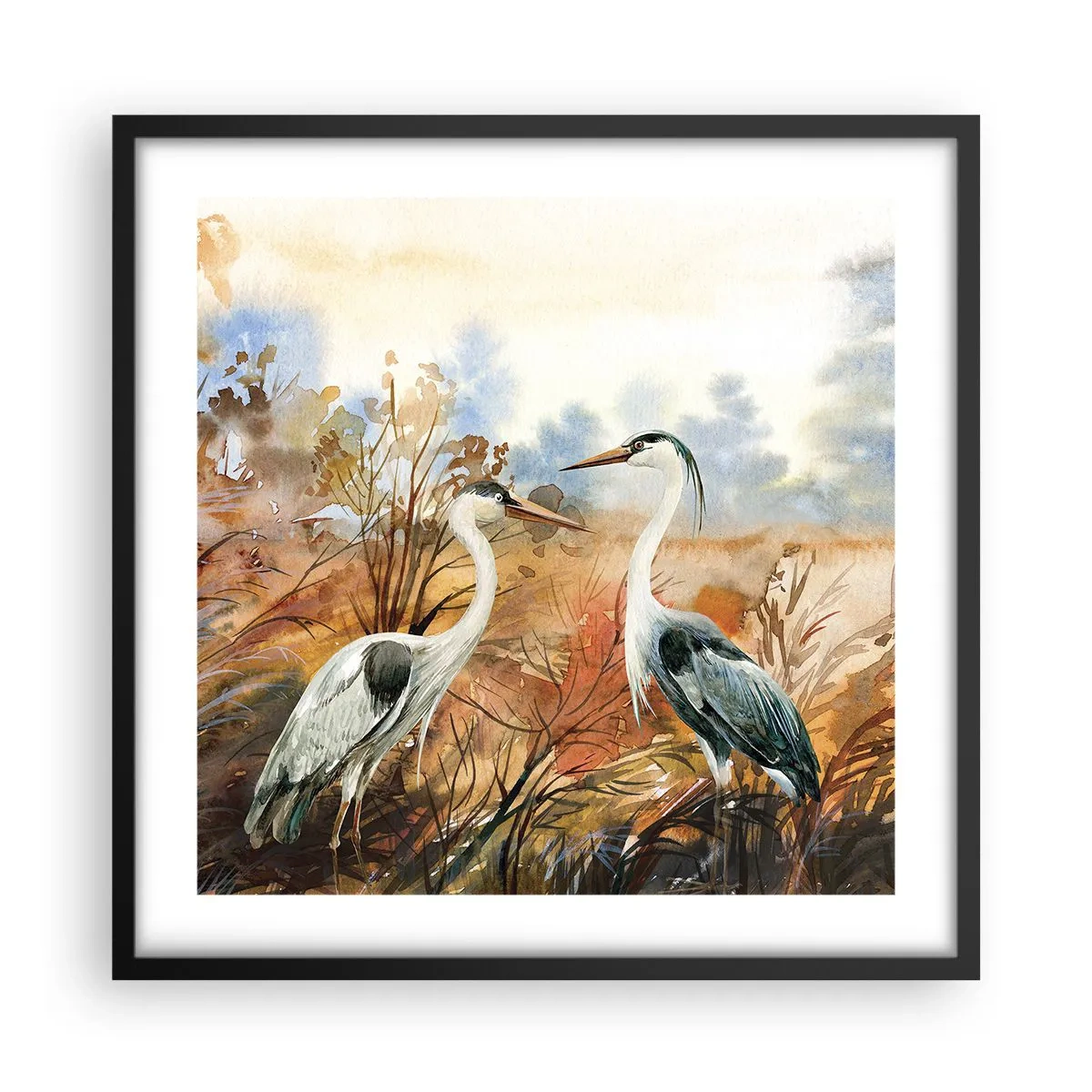 Affiche dans un cadre noir - Poster - Jusqu'où en automne ? - 50x50 cm