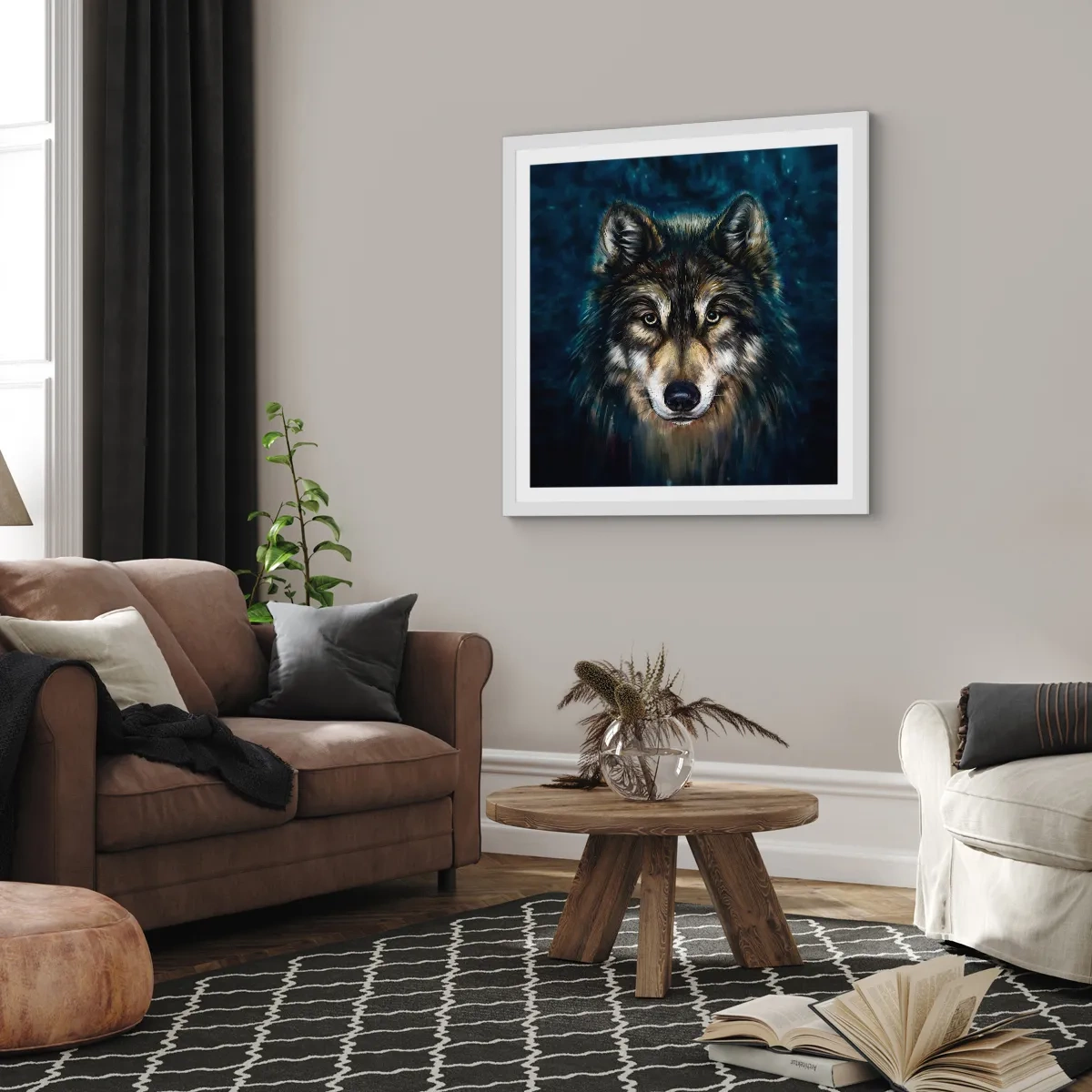 Affiche dans un cadre blanc - Poster - Alpha? Et oméga - 50x50 cm