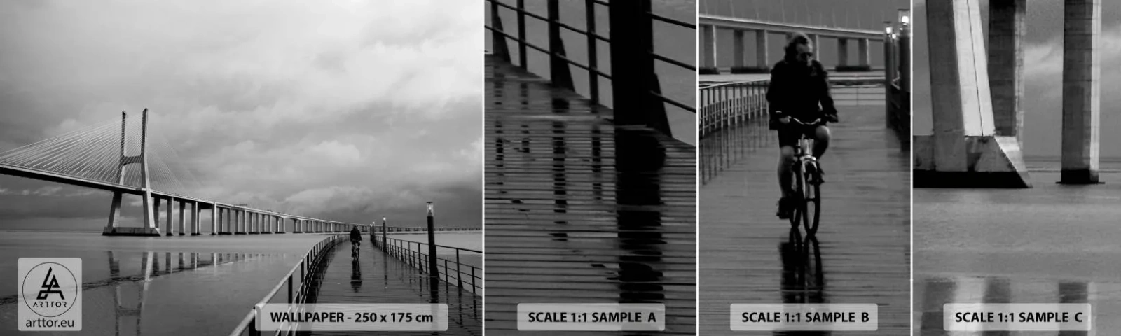 Échantillon de Papier Peint Autocollant Deluxe Sticker - A tous ceux qui lui sont important - Pont, Architecture, Paysage - 100x30 cm