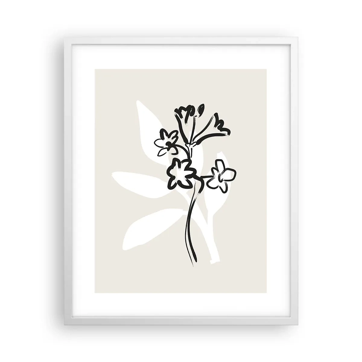 Affiche dans un cadre blanc - Poster - Esquisse pour l'herbier - 40x50 cm