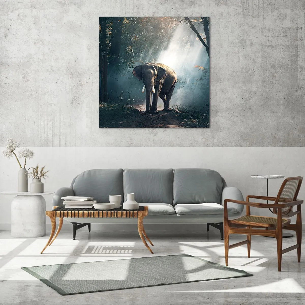 Impression sur verre - Image sur verre - Une balade tranquille - 70x70 cm