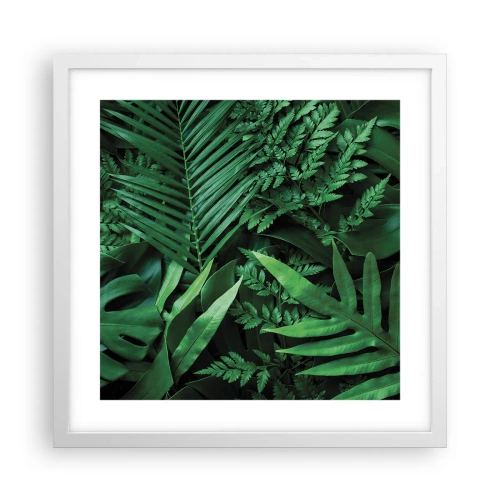 Affiche dans un cadre blanc - Poster - Emmitouflé de verdure - 40x40 cm