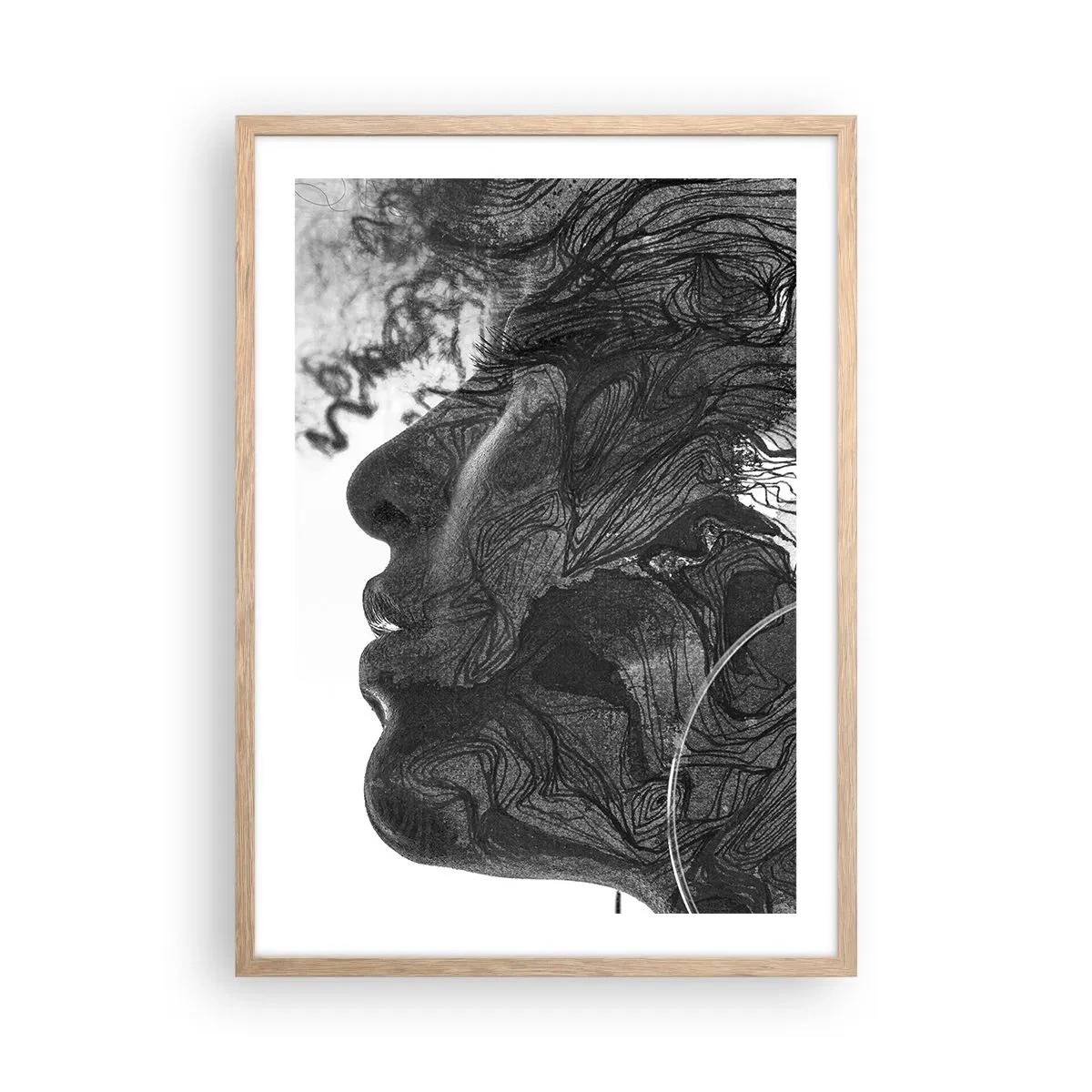 Affiche dans un chêne clair - Poster - Emmêlé dans les rêves - 50x70 cm