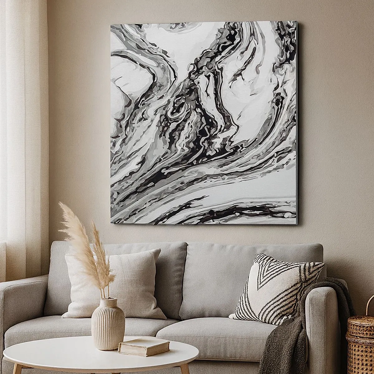 Impression sur toile - Image sur toile - Au début, c'était le chaos - 30x30 cm