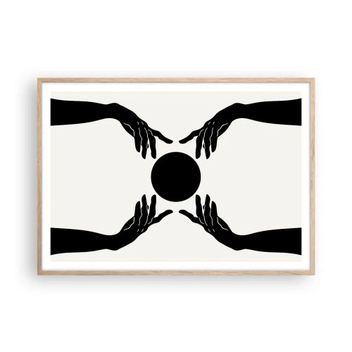 Affiche dans un chêne clair - Poster - Signe secret - 100x70 cm