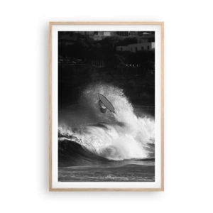 Affiche dans un chêne clair - Poster - Défi accepté! - 61x91 cm