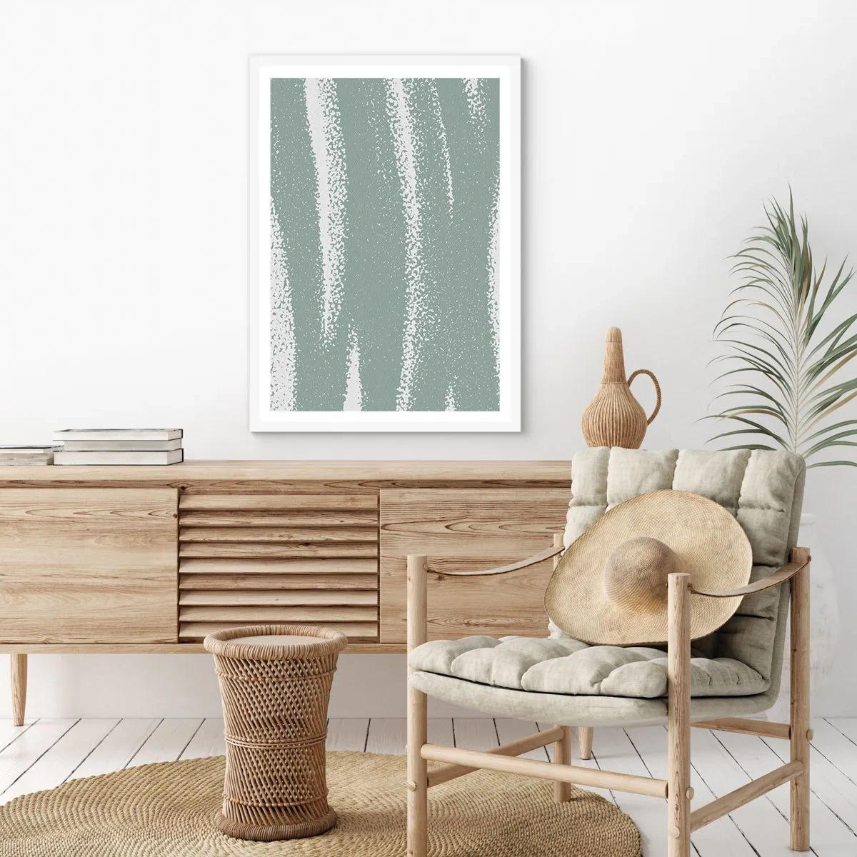 Affiche dans un cadre blanc - Poster - Abstraction dans un climat hivernal - 50x70 cm