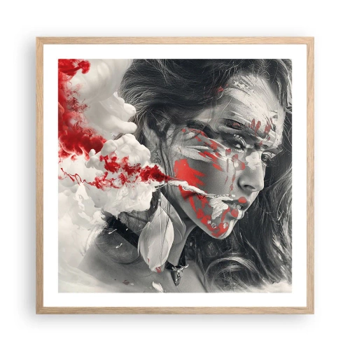 Affiche dans un chêne clair - Poster - Dans les fumées de l'absurde - 60x60 cm