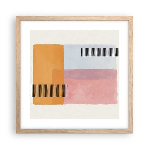 Affiche dans un chêne clair - Poster - D'un coin à l'autre - 40x40 cm