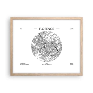 Affiche dans un chêne clair - Poster - Anatomie de Florence - 50x40 cm
