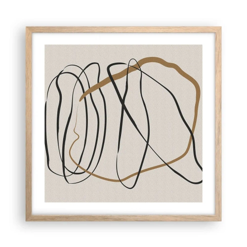 Affiche dans un chêne clair - Poster - Composition – danse en boucle - 50x50 cm