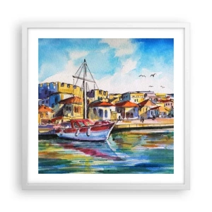 Affiche dans un cadre blanc - Poster - Après-midi arc-en-ciel - 50x50 cm