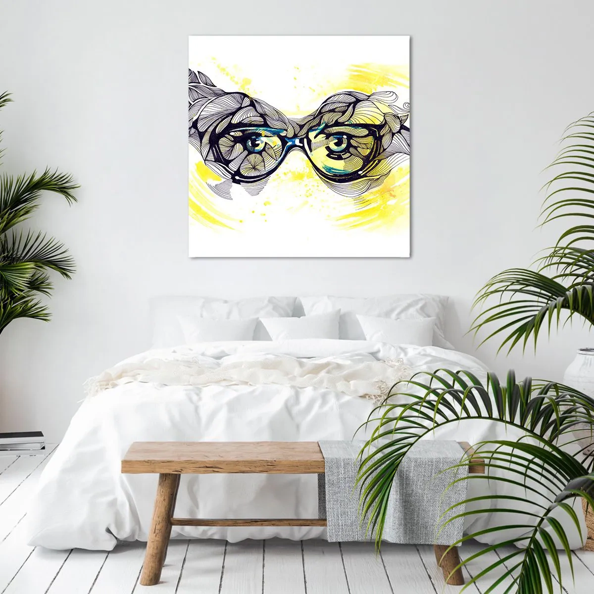 Impression sur toile - Image sur toile - À travers des lunettes bleues - 40x40 cm