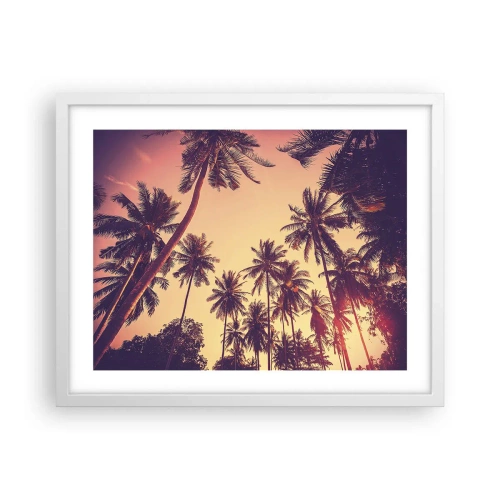 Affiche dans un cadre blanc - Poster - Variation tropicale - 50x40 cm