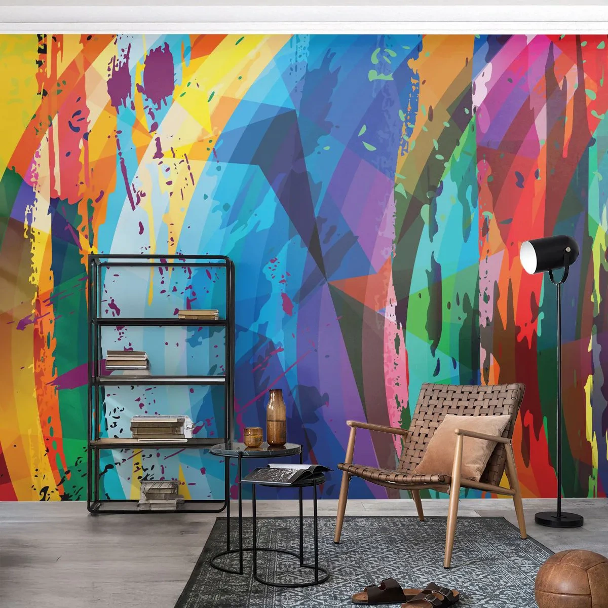 Papier Peint Autocollant Deluxe Sticker - Vertiges colorés - Abstraction, Morceau, Art moderne - 250x175 cm