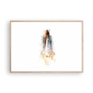 Affiche dans un chêne clair - Poster - Des explorateurs pour commencer - 100x70 cm