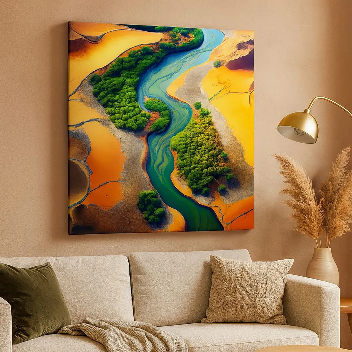 Impression sur toile - Image sur toile - Rivière vivifiante - 30x30 cm