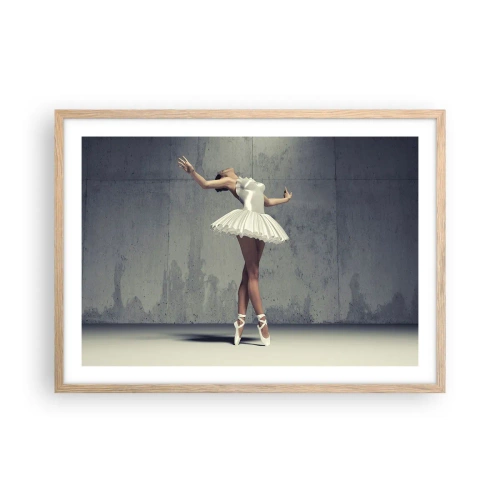 Affiche dans un chêne clair - Poster - Léger comme un oiseau - 70x50 cm