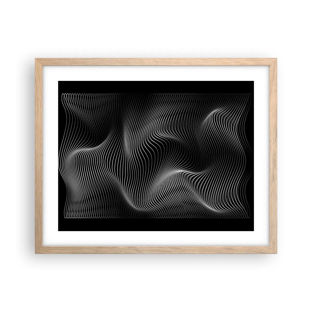 Affiche dans un chêne clair - Poster - Danse de lumière dans l'espace - 50x40 cm