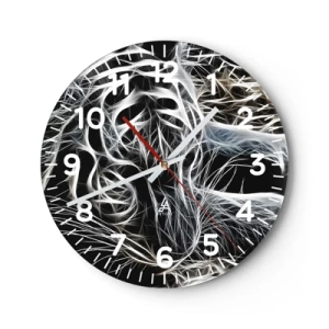 Horloge murale - Pendule murale - Une étude de la légèreté du chat - 30x30 cm