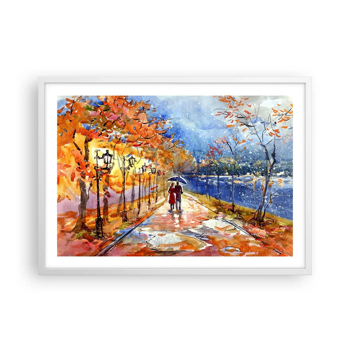 Affiche dans un cadre blanc - Poster - Ensemble jusqu'au bout du temps - 70x50 cm