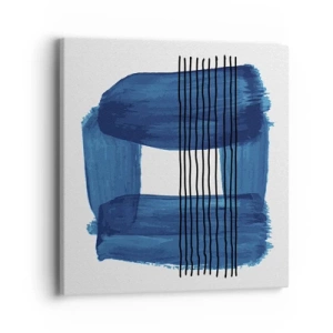 Impression sur toile - Image sur toile - Composition noire-bleue - 40x40 cm